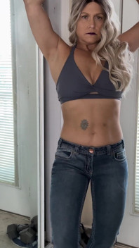 Milf Low Rise Blugi try-on și flexing