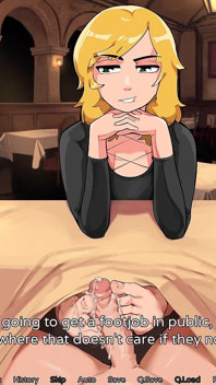 Hazelnut Latte: POV Risky Footjob by Blonde Trans in the Restaurant - Episode 3