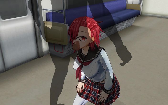 H3DC: 3D hentai studentka saje velkého čůráka v autě metra