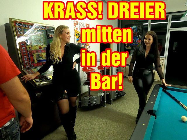 Awesome! Threesome in the Middle of the Bar! (Emma Secret)