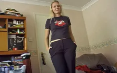 Amateur Blonde Takes Anal From a Black Guy on His Sofa