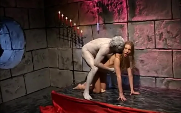 Vintage megastore: Skinny blonde assfucked in a castle