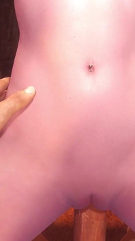 Peri panas mendapat semprotan air mani di perutnya | Porno 3D