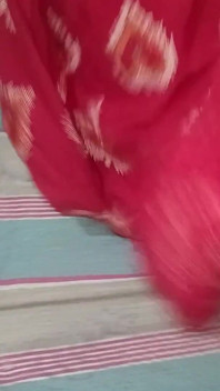 Desi Wife in Red Dress Gets Oiled Ass & Hard Doggy Fuck - Homemade
