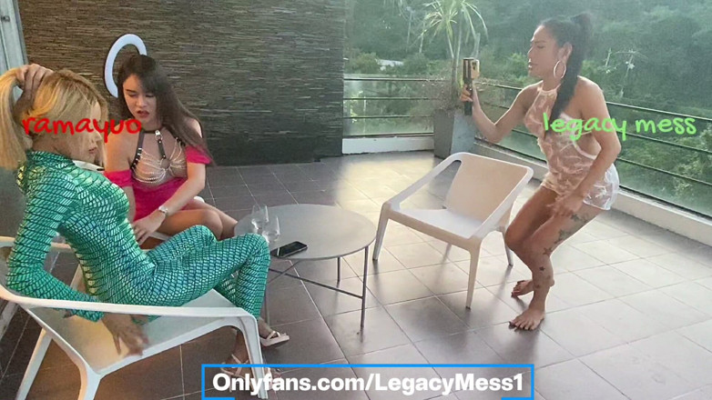 Legacy Mess: Threesome Tow Sexy Stunning Big Tits Big Cock Fucking Outdoor...