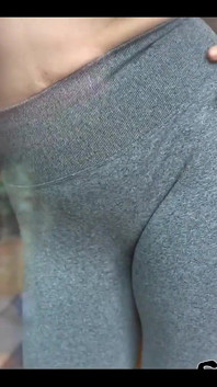 Morning Fitness Exercise Bouncing Boobs and Push to the Glass Window My Boobs and Nipples Video 12:02