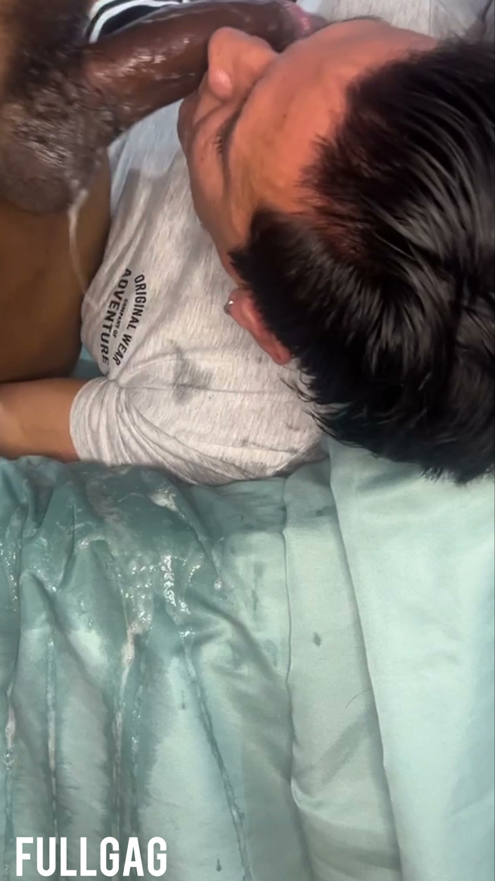 fullgag: Short: Licks My Balls While He Has My Whole Cock...