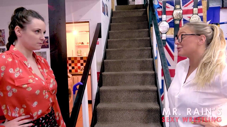 Rain nude wrestling & titfights: Rnw058 Teacher Beth Bennett Vs Ivy Rain Custom Pantyhose Wrestling &amp;...