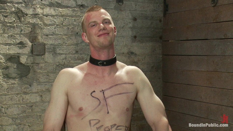 Bound in public: Velký hřebec dostane jeho zadek ošukaný do zadku v nakukovaná