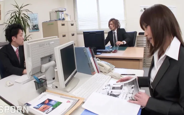 Go Sushi: Japanese Porn Secretary Yui Ayana Need Threesome After Office