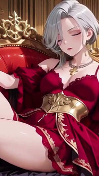 Thighs Spread Wide in Silk Stockings, Fingertips Teasing Private Parts. Who Can Handle This Royal Contrast?