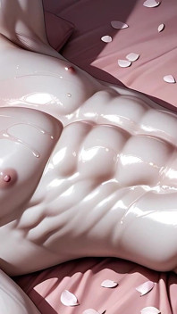Albino Twink Oiled Chest Caress Leading to Gentle Cock Play