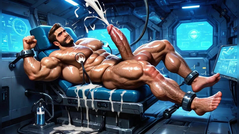 AI Blk: Muskularny ogromny kutas gay spust