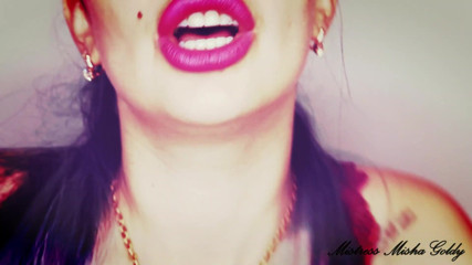 Goddess Misha Goldy: Worship my lips, loser symbol and middle finger! Humiliating JOI