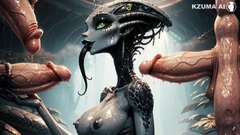 Yalayan ve Bir Horoz Emen Kadın - Hentai Ai