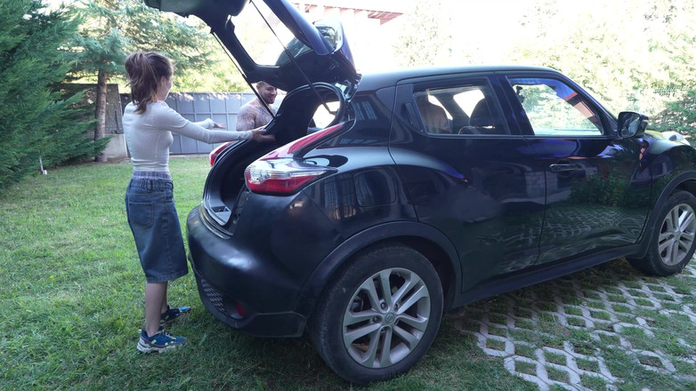 Monika FoXXX studio: Monika Fox and Bella Mur After Party Fucking in Car