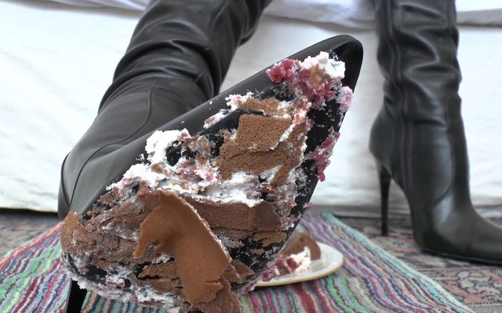 Lady Victoria Valente: Smoking Mistress and Delicious Dessert From Boot Soles, POV Clip,...