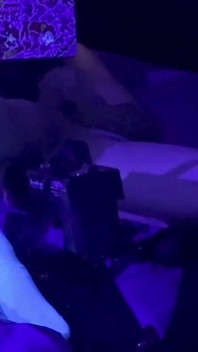 S1uttranspup Takes a 9 Inch Dildo in a Blacklit Room