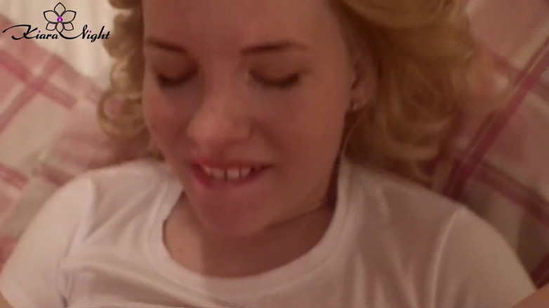 Kiara Night: Beautiful blonde hard fuck with lover - creampie