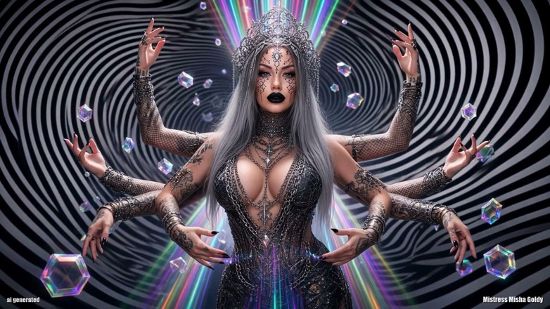 Goddess Misha Goldy: Ručně vyrobené: Šest rukou na tvém penisu, jedna z nich je...