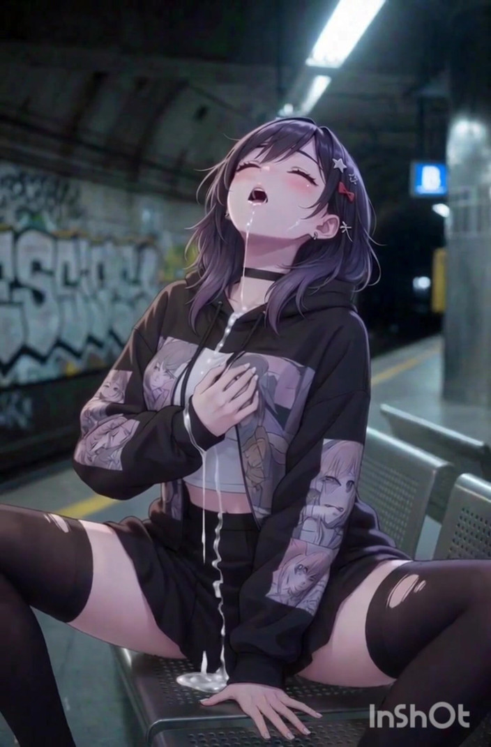 Wertstofsamler: Schattig anime-meisje masturbeert en wordt geneukt in het metrostation