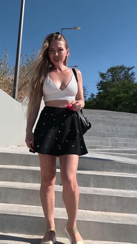 She Plays with a Vibrator on the Subway and Calls Me to Leave Cum in Her Holes