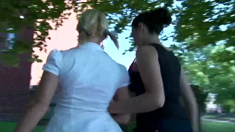 Lesbian Stories: Blonde milf wearing fishnets gets fisted by busty brunette