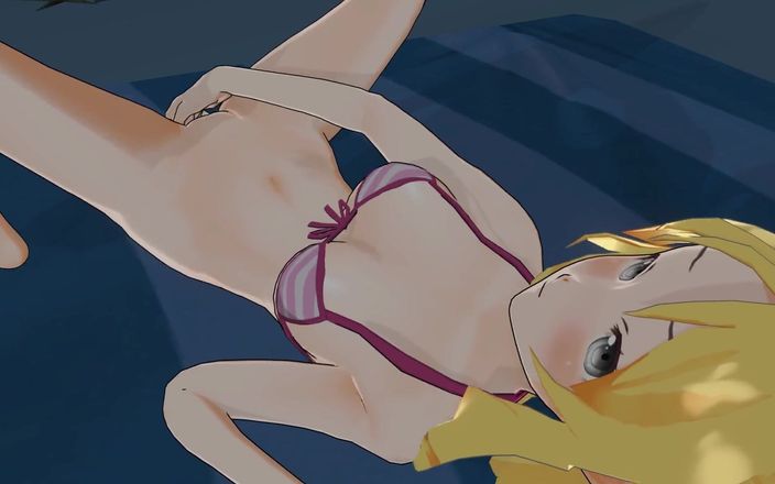 H3DC: 3D Hentai Yamada Elf se masturbează la plaja de noapte...