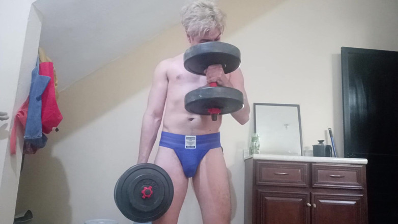 Tabasco Jake: Handsome White Latino Working Out in Jockstrap