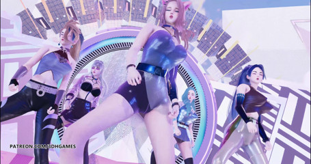 3D-Hentai Games: [MMD] Aespa - Black Mamba sexy striptease KDA Ahri Akali Seraphine...