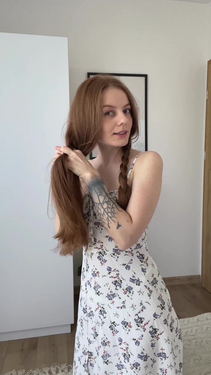 LadyInBad: Shy Redhead Girl with Pigtails Stripes so You Can Show...