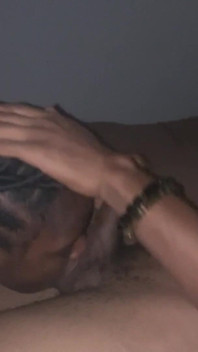 Ebony Teen with My Balls as She Sucks Them My Dick Slapped Her Face Then She Gives Me Sloppy Blowjob POV
