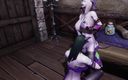 Wraith Futa: Дрейней фута дівчина отримує мінет від дівчини-члена | Warcraft порно пародія
