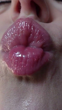 Mis Labios Y Lengua En Primer Plano
