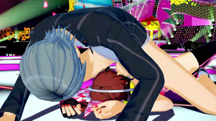 Hentai Smash: Rise Kujikawa fingers her pussy on stage before giving Yu...