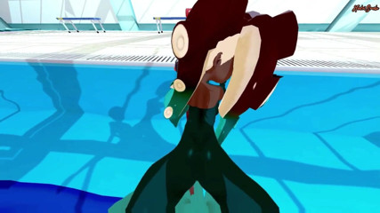 Hentai Smash: POV šukání Marina Ida v bazénu, cowgirl creampie - Splatoon Hentai