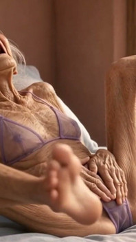 90 Year Old Mature Woman Has Multiple Orgasms in Bed with a Soaking Wet Pussy
