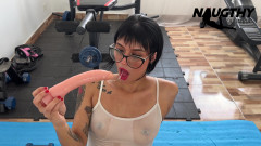 NaughtyColombia: सुंदर हॉट लड़की के साथ स्वादिष्ट व्यायाम दिनचर्या