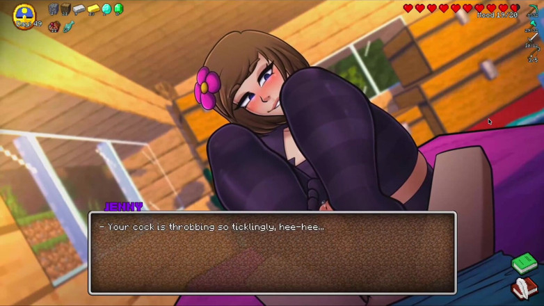Alita: Hornycraft Minecraft-parodie - Jenny gibt steve einen heißen Footjob für einen...
