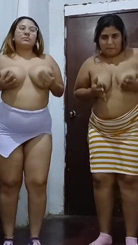 Two Big Booty Latina Girls Dancing