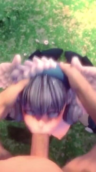 Melia Xenoblade Gets Her Face Fucked and Ends with a Mouthful of Cum POV