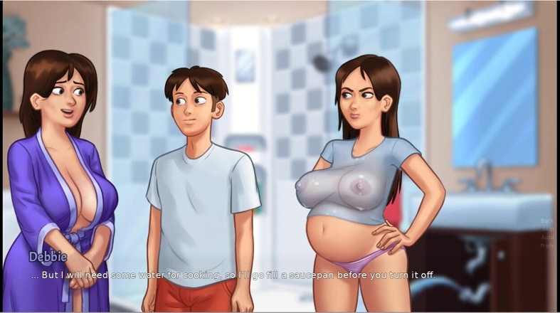 XXX Games Bunk: Summertime Saga - Gameplay - Roleplay - Wet Shirt Pregnant Teen and Teen's...