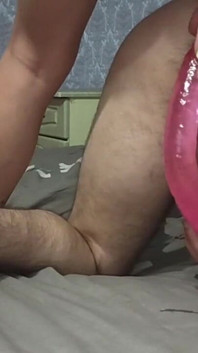 Podwójna masturbacja dildo anal