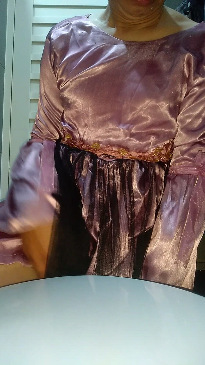 Naomisinka: Masturbating Wearing Cute and Gorgeous Satin Longdress
