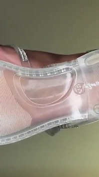 Pink Foxx v Clear Flip Flops