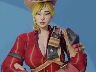 Back Alley Toonz: Sexig cowgirl russ skakar den våta stora bubbla rumpa röv