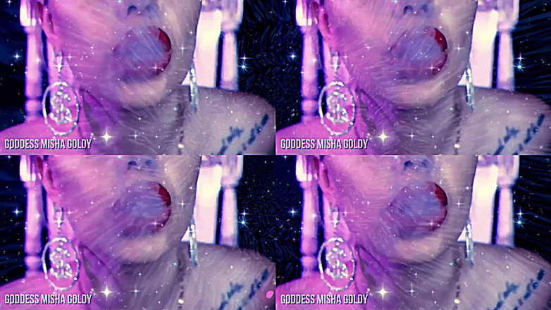 Goddess Misha Goldy: Meus sedutores grandes lábios vermelhos vão te foder totalmente!