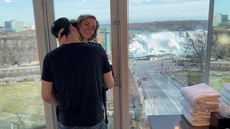 Serenity Cox: Wife Fucks Two Guys in Hotel Window Before Getting Creampie...
