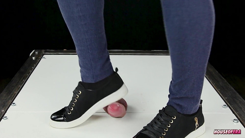 House of Era: Cock trampling by sneakers in dance CBT