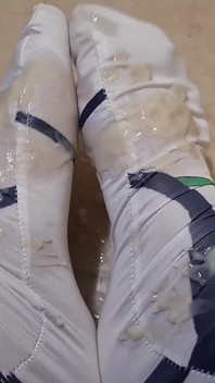 Extended Cut of Femboy Footjob with Dirty Feet in Cosplay to Big Black Cock